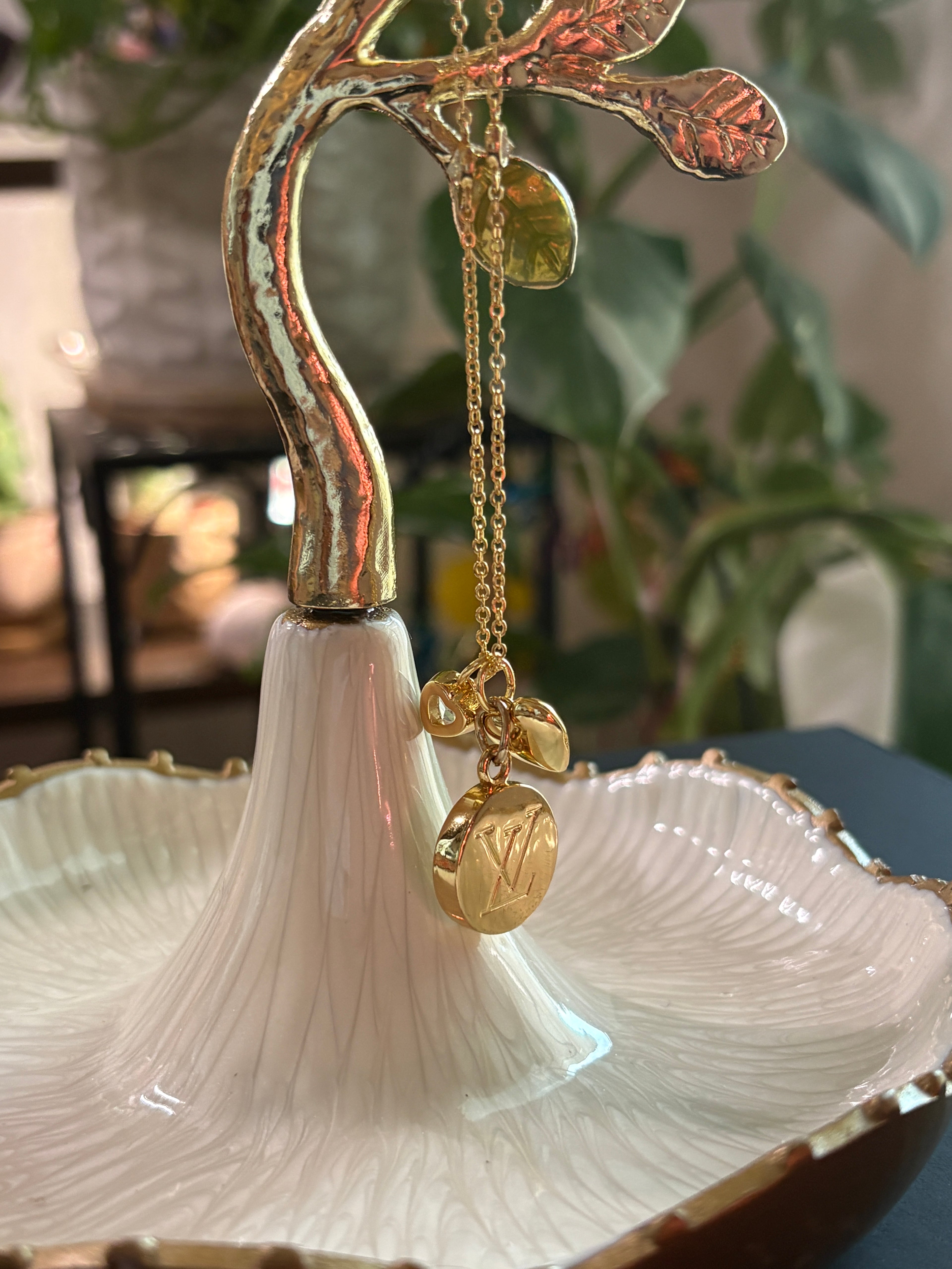 Upcycled Louis Vuitton Charm 18k Gold Chain Necklace