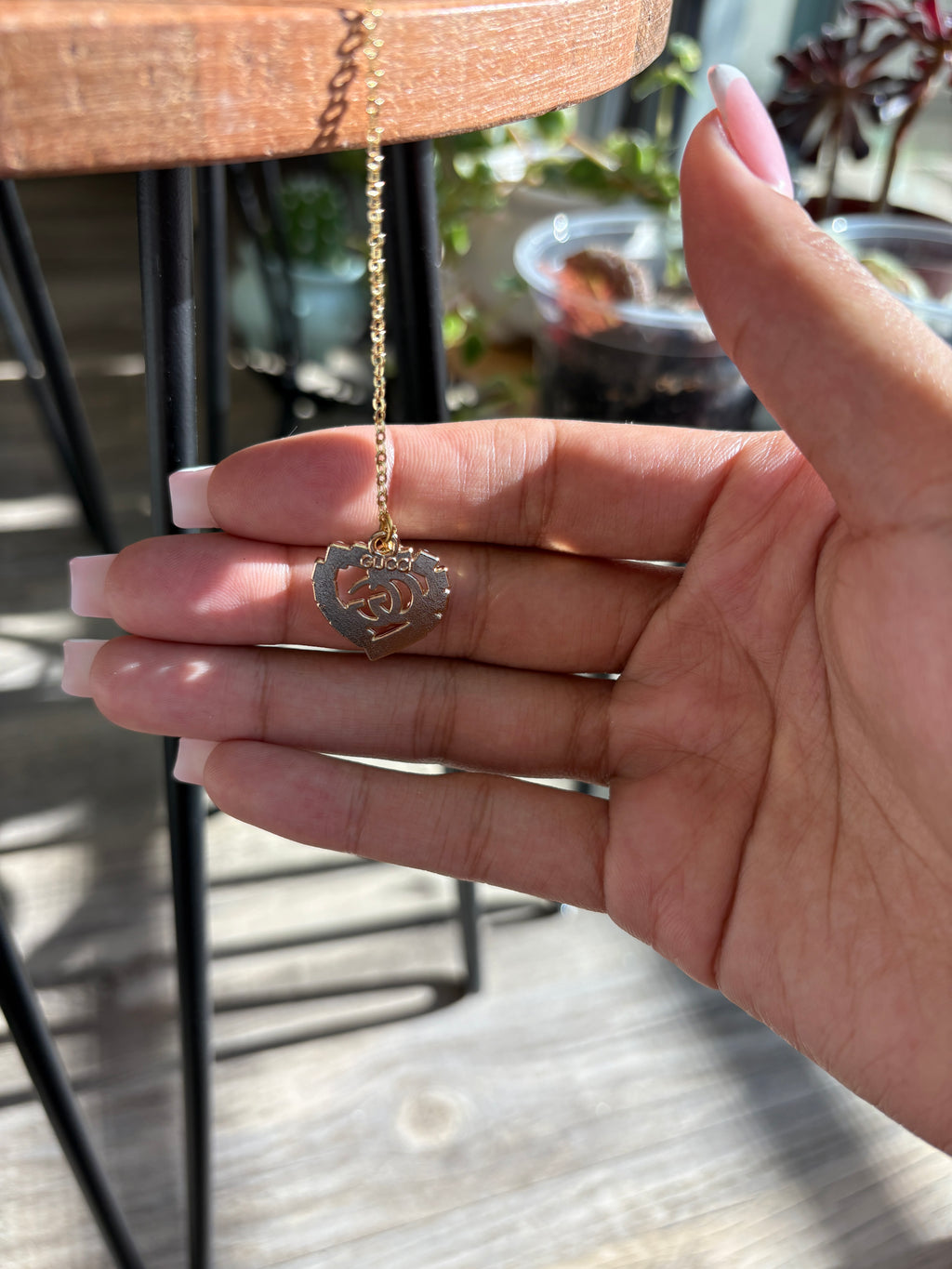Upcycled Gucci GG Charm 18k Gold Necklace