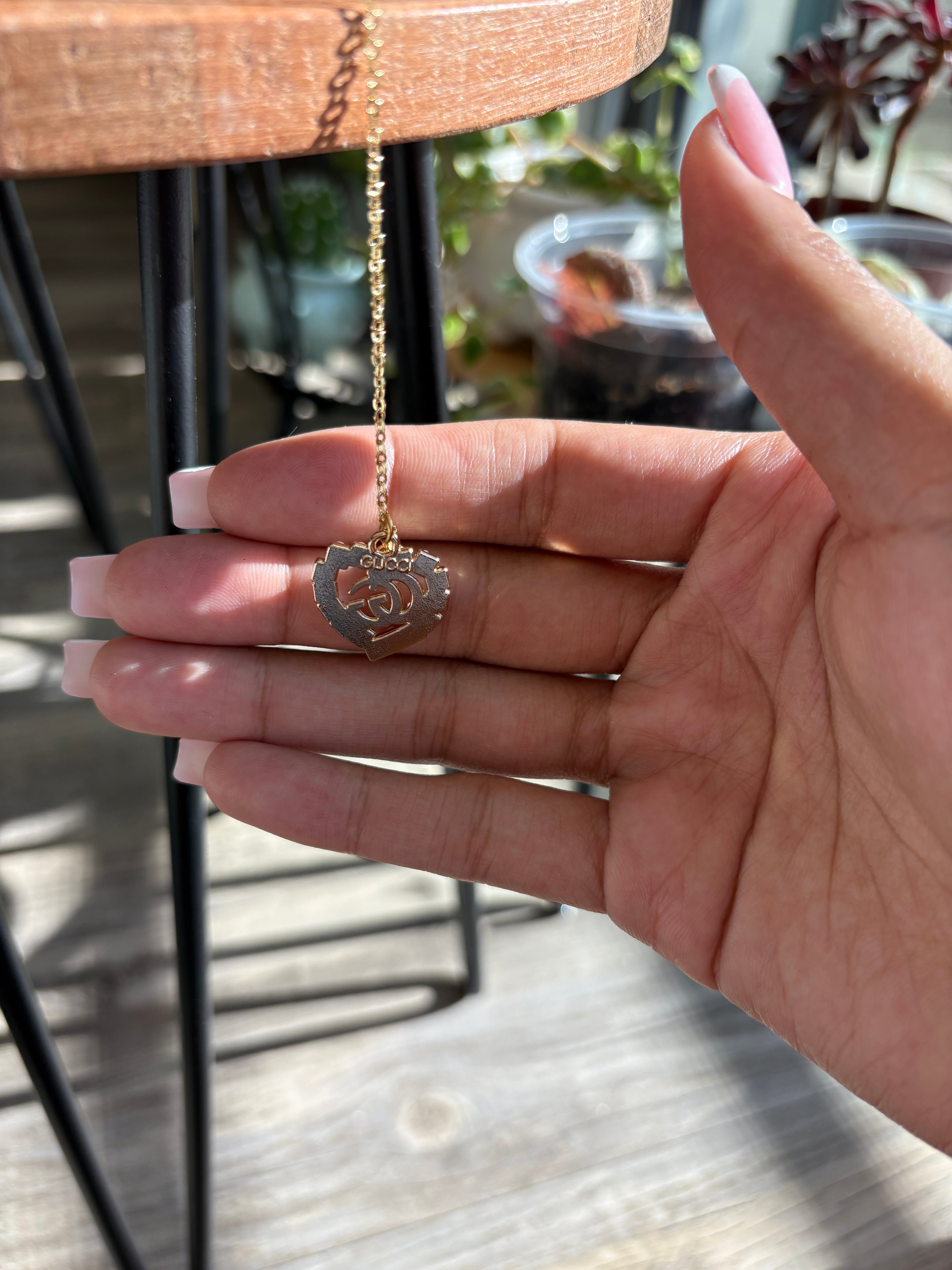 Upcycled Gucci GG Charm 18k Gold Necklace