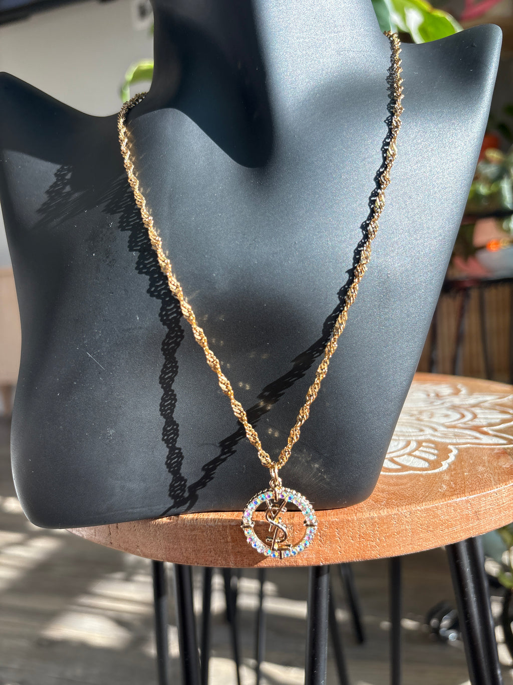Upcycled Designer YSL Rainbow Charm 18k Gold Chain