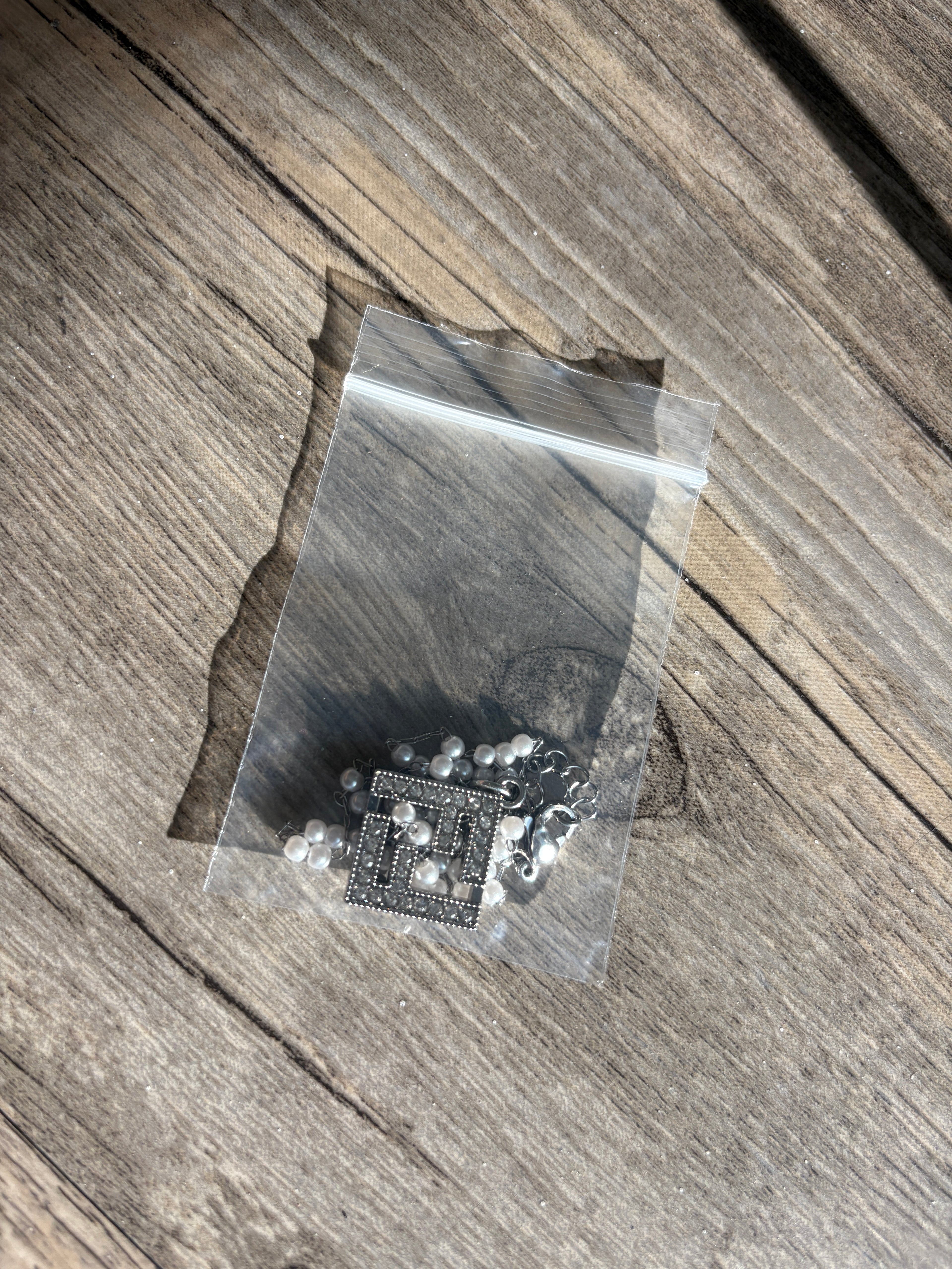Upcycled Fendi Charm Silver Necklace