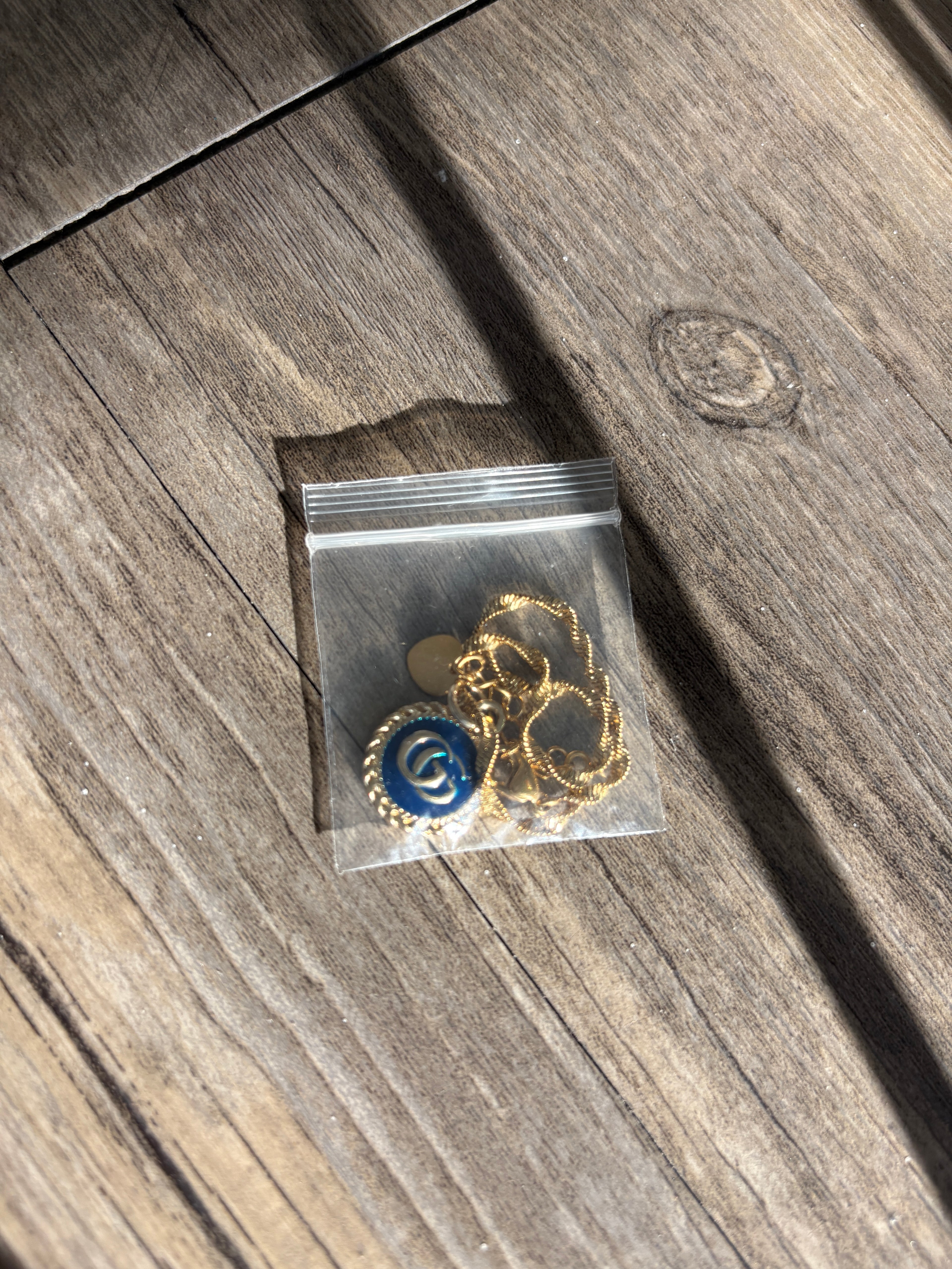 Upcycled Gucci Blue GG 18k Gold Plated Bracelet