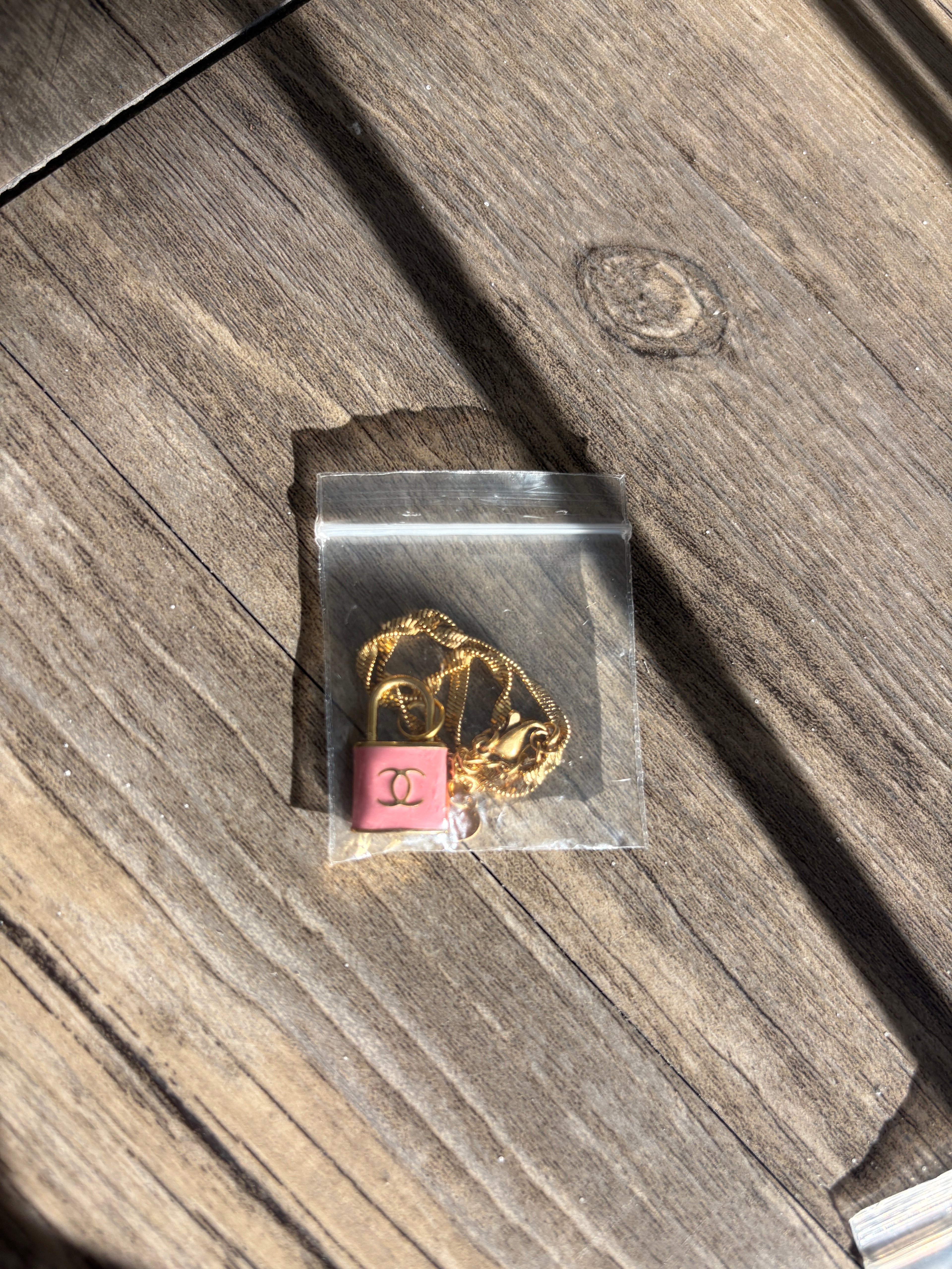 Upcycled Pink Chanel Charm 18k Gold Bracelet